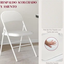 Online - 2 sillas plegables Blanco Estilo De Vida