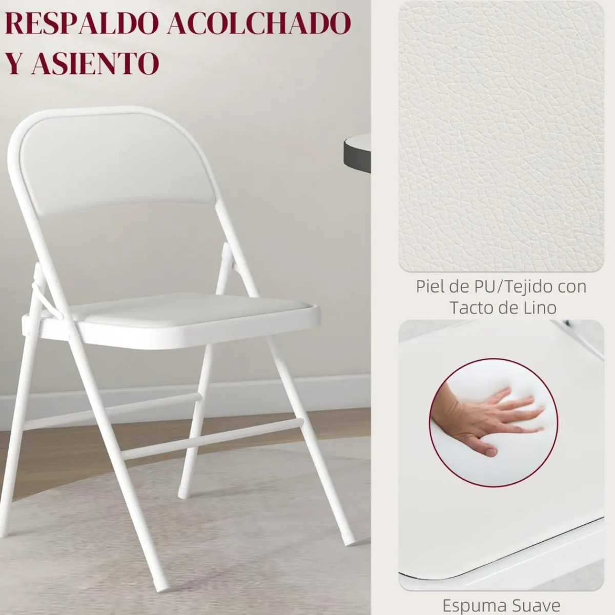 Online - 2 sillas plegables Blanco Estilo De Vida