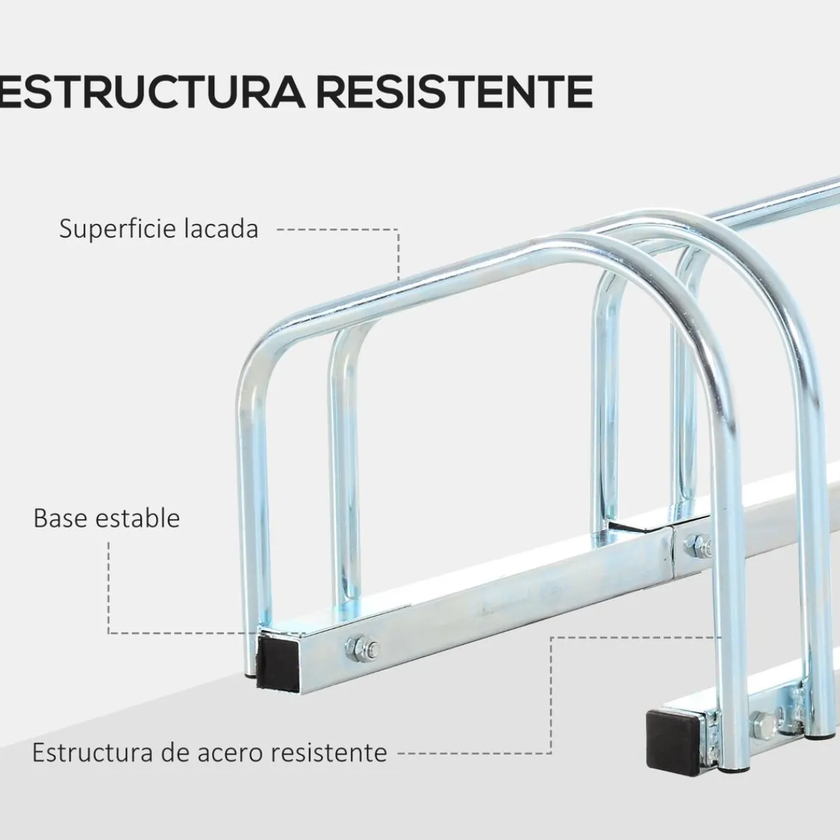 - Aparcamiento para 3 bicicletas Plata*Homcom Discount