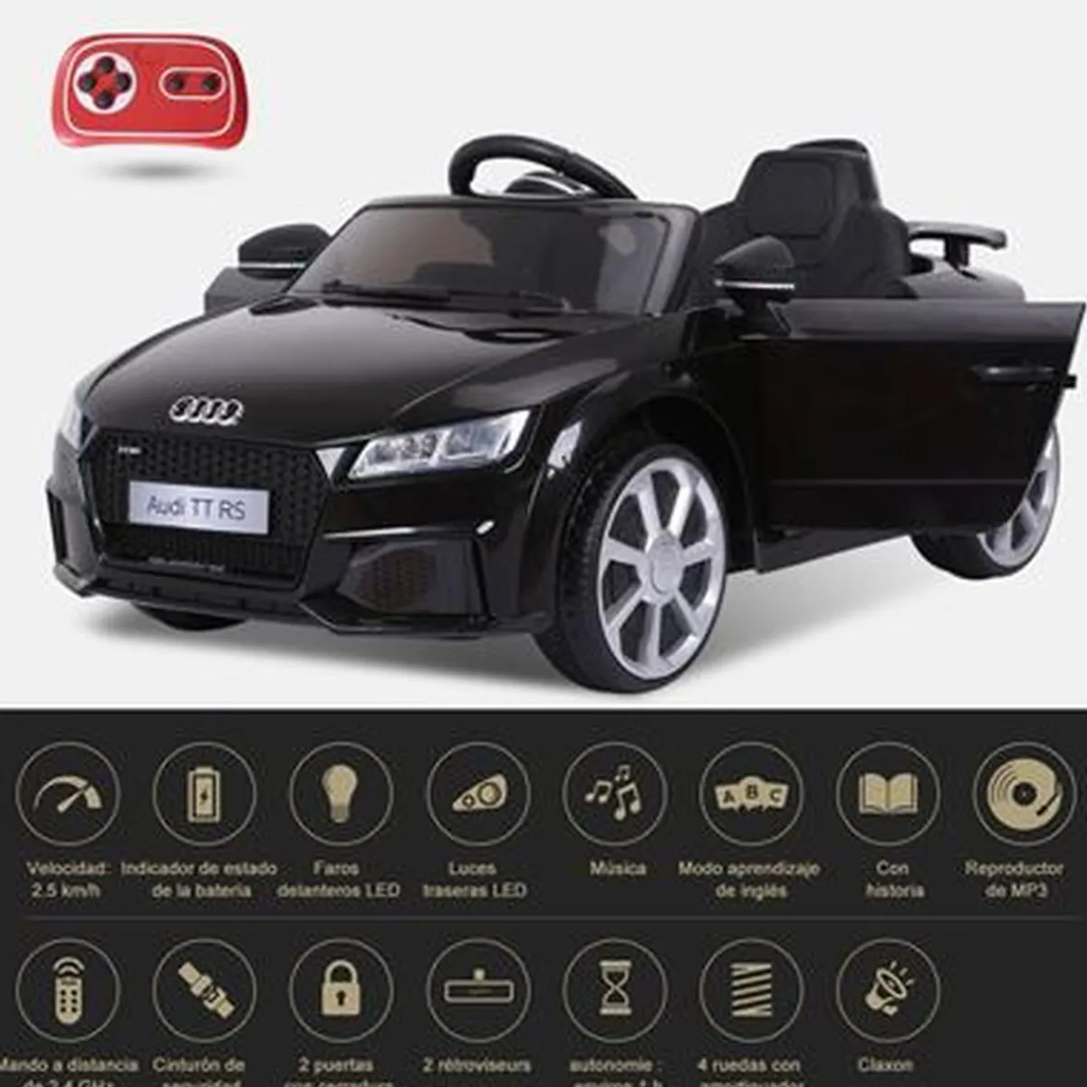 - Audi TT eléctrico negro*Homcom Discount