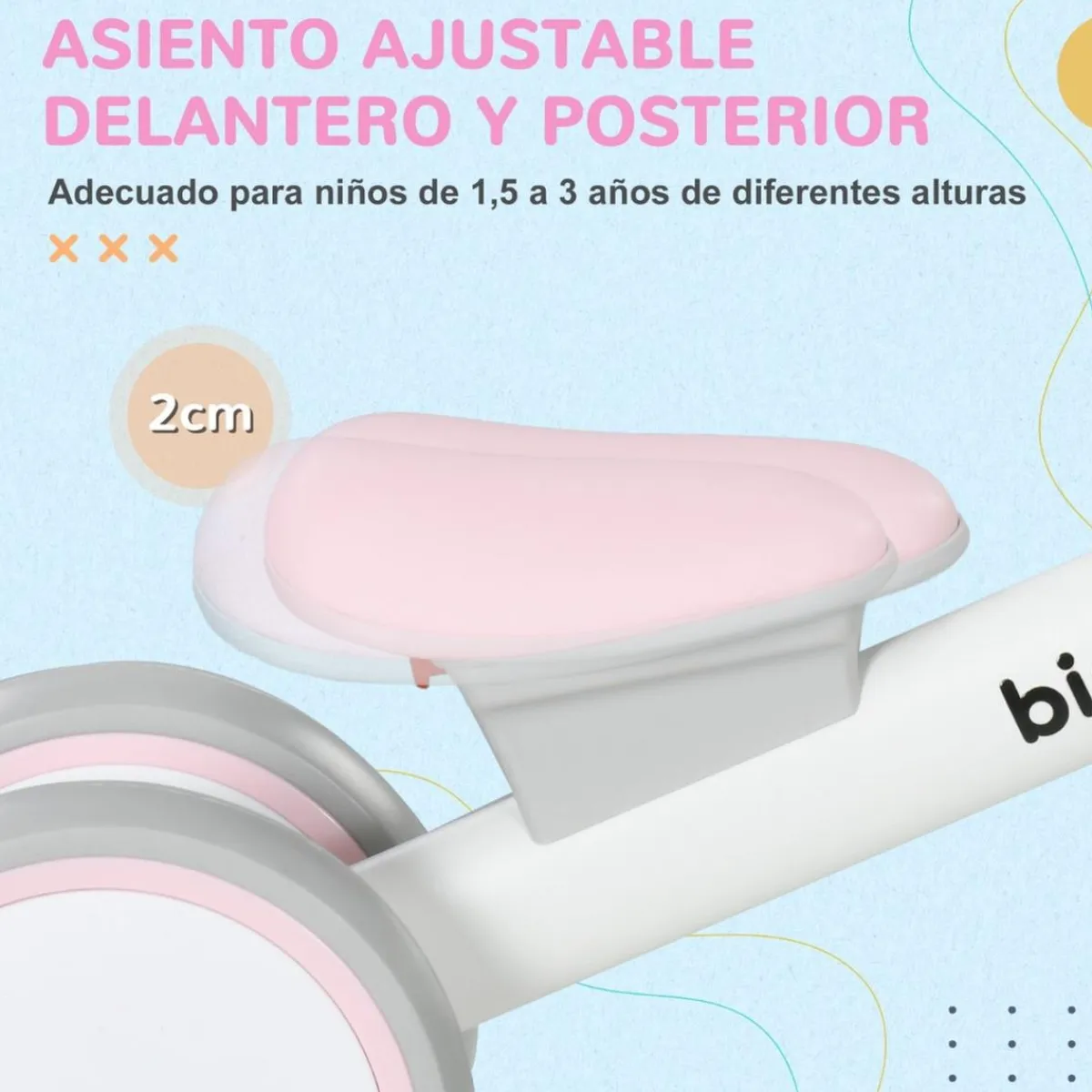 Homcom - Bicicleta sin pedales Rosa*AIYAPLAY New