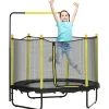 Hot - Cama elástica con red de seguridad Ø110 cm negro Camas Elásticas