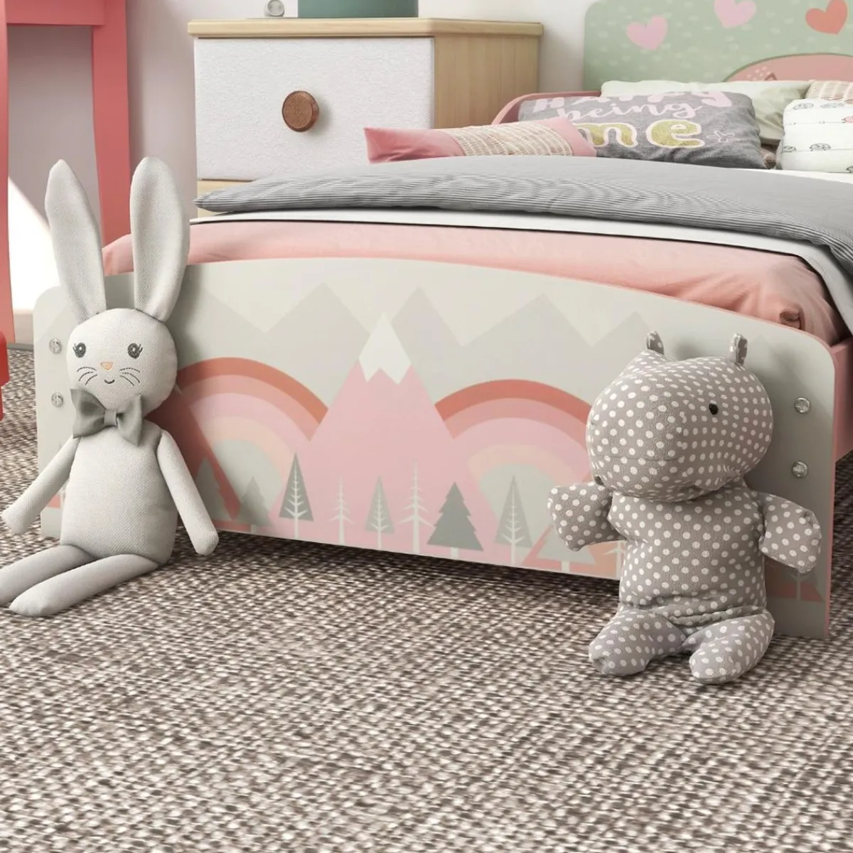 - Cama infantil Montañas Rosa*Homcom Sale