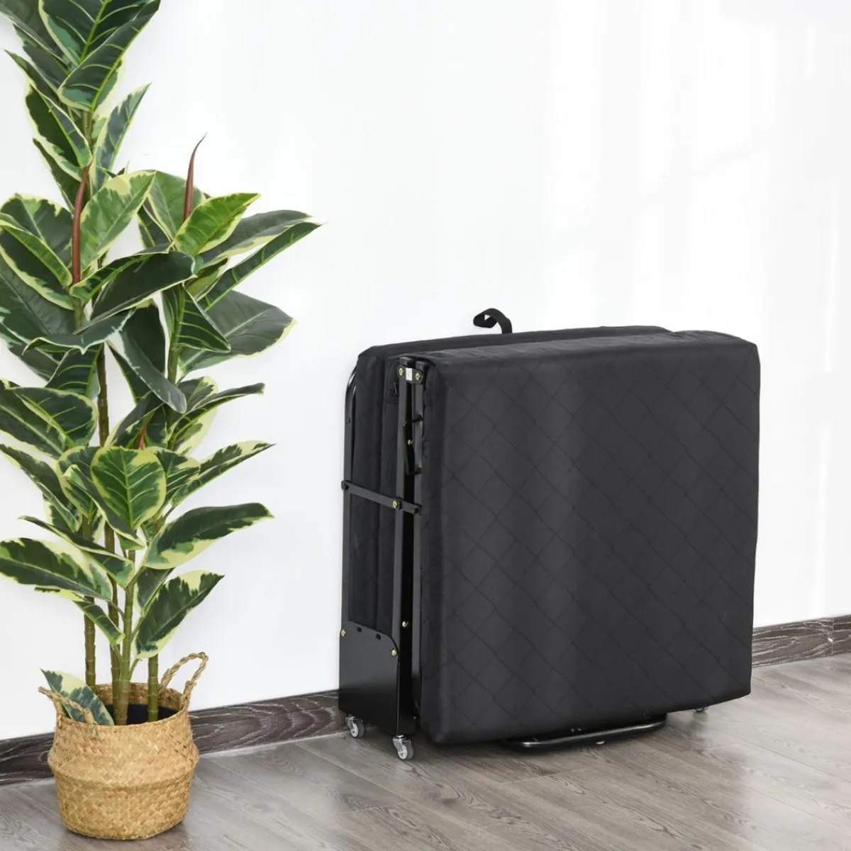 - Cama plegable con cabecera ajustable Negro Estilo De Vida