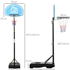 Online - Canasta de baloncesto de pie ajustable de 160-210 cm Deportes
