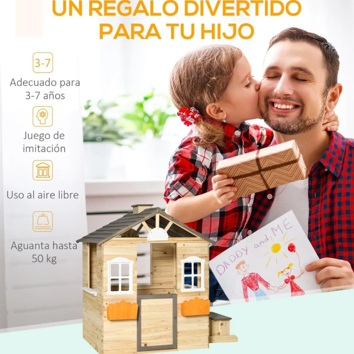 Sale - Casita de jardín de madera con maceteros y banquito Casas