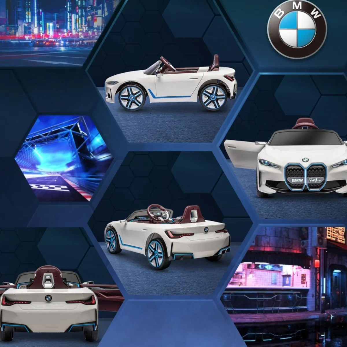 - Coche elécrico BMW i4 Blanco*Homcom Discount