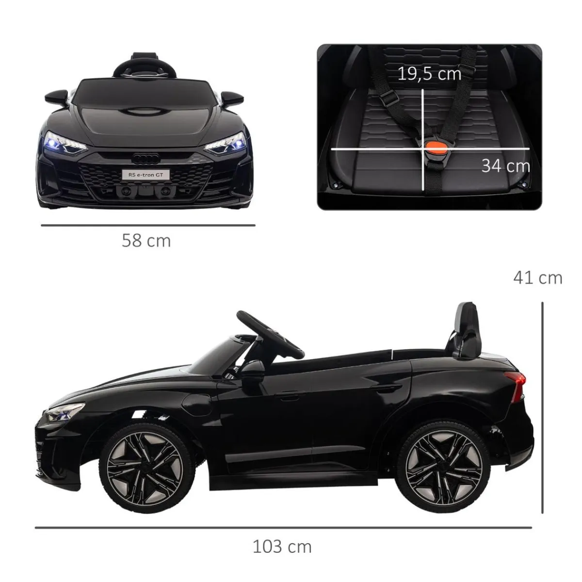 Clearance - Coche eléctrico Audi RS e-tron GT negro Vehículos De Batería O A Pedales