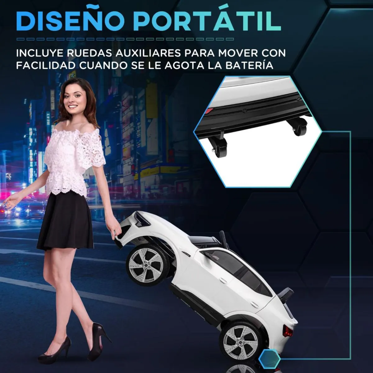 - Coche eléctrico Audi e-tron 12V blanco*Homcom Best