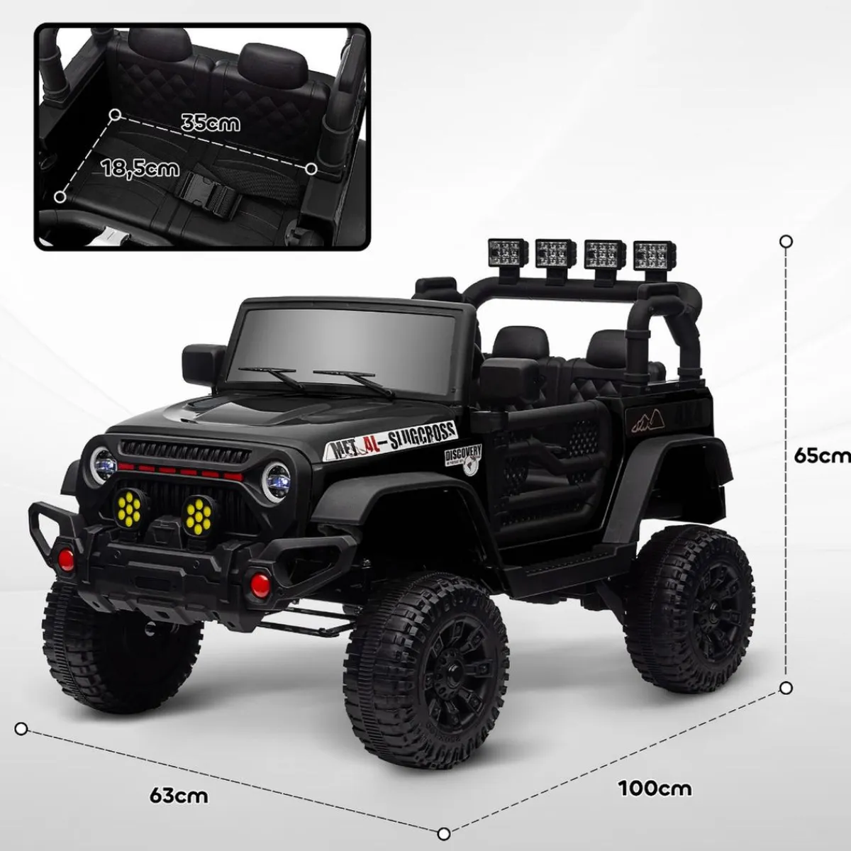 Discount Homcom - Coche eléctrico batería 12 V con mando a distancia Negro Vehículos De Batería O A Pedales