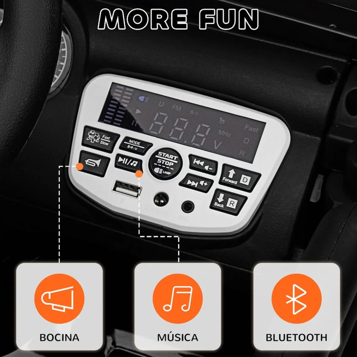 Discount Homcom - Coche eléctrico batería 12 V con mando a distancia Negro Vehículos De Batería O A Pedales