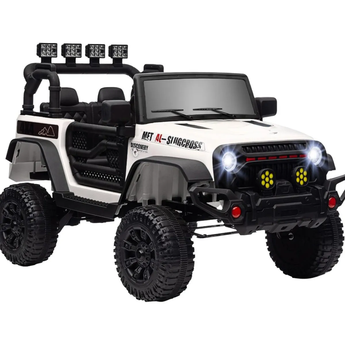 Sale Homcom - Coche eléctrico batería 12 V con mando a distancia Blanco Vehículos De Batería O A Pedales