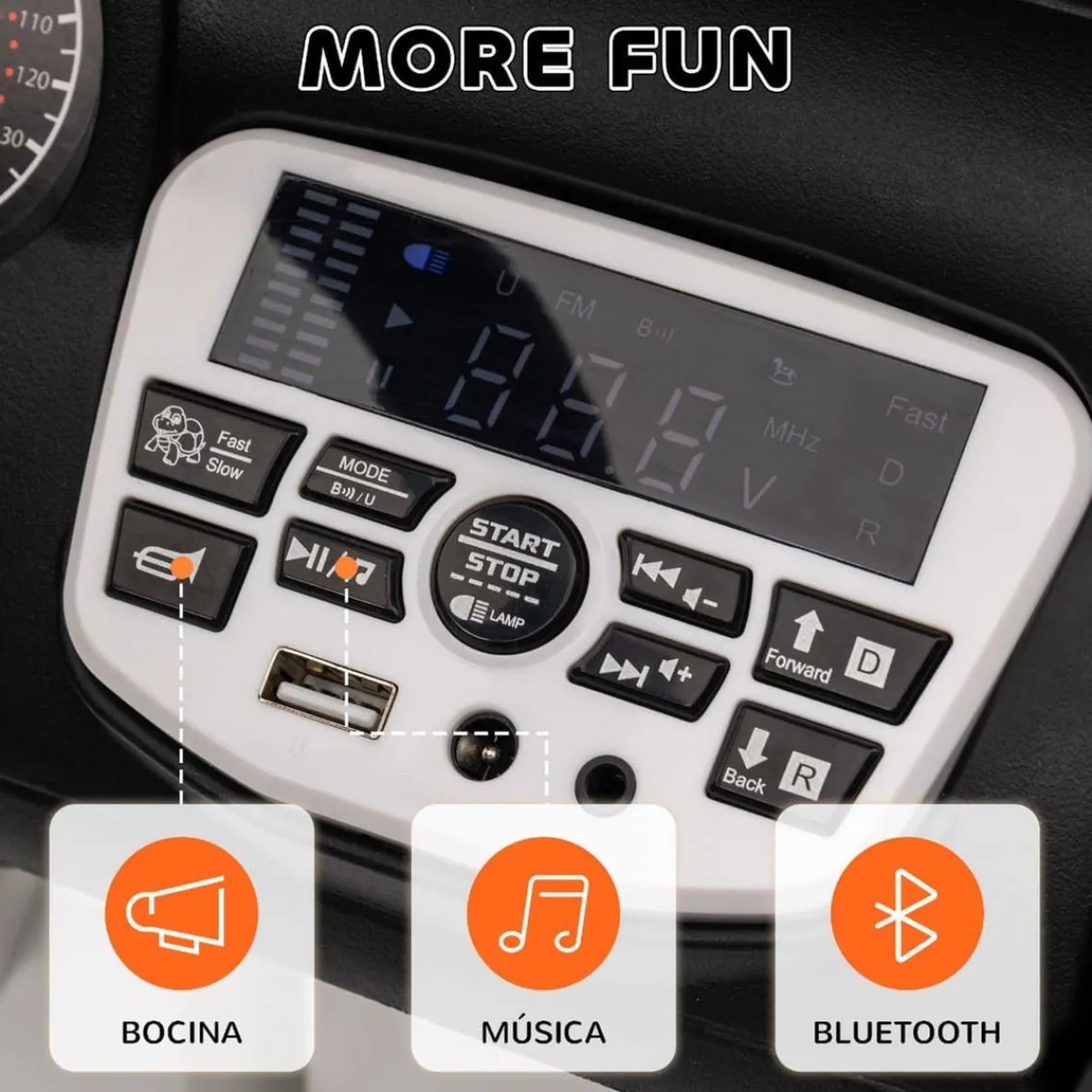 Sale Homcom - Coche eléctrico batería 12 V con mando a distancia Blanco Vehículos De Batería O A Pedales