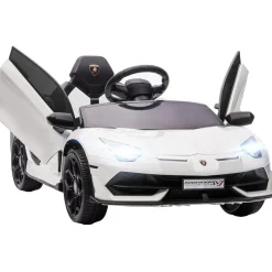 Hot - Coche eléctrico Lamborghini Aventador Blanco 12 V Vehículos De Batería O A Pedales