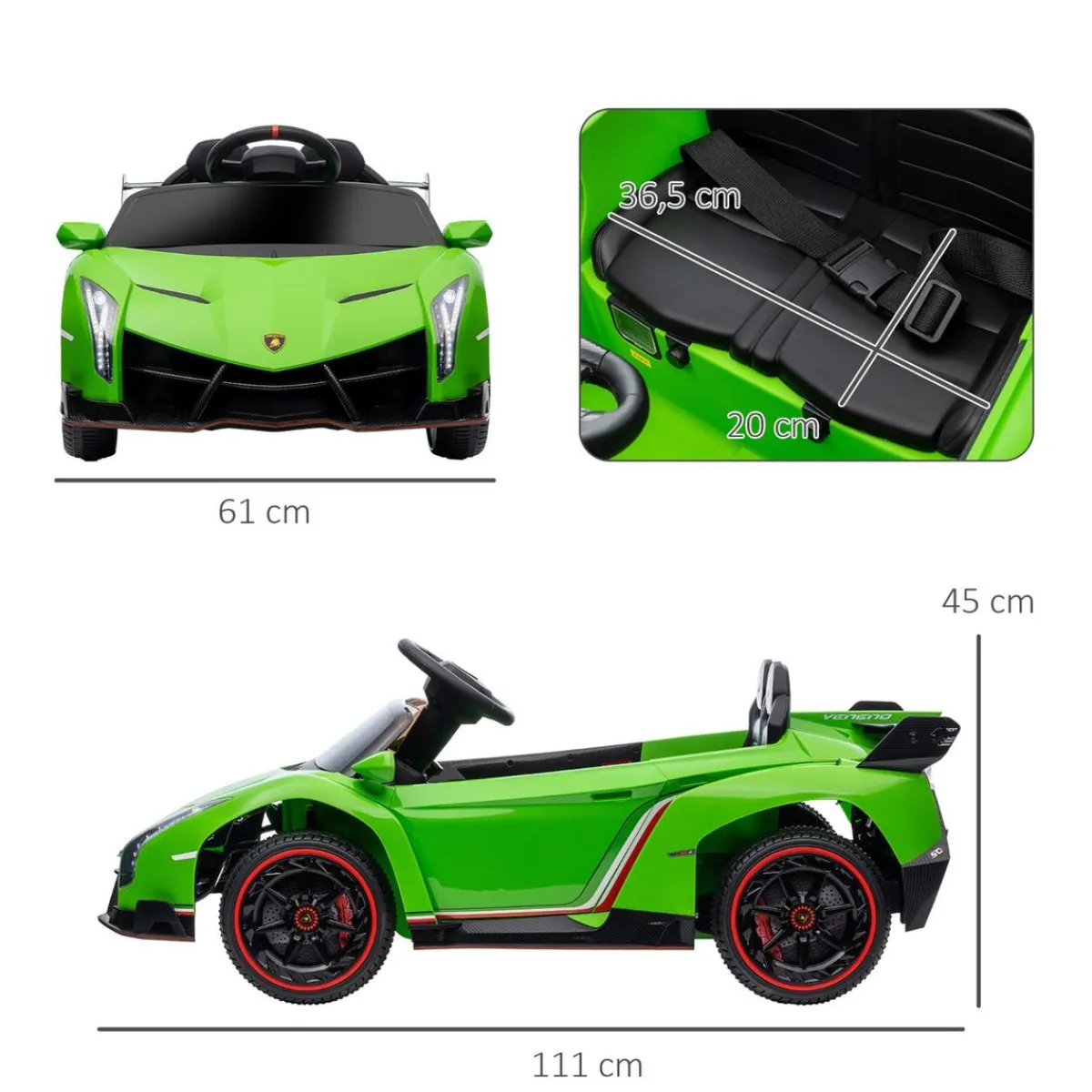 - Coche Eléctrico Lamborghini Veneno Verde*Homcom Discount