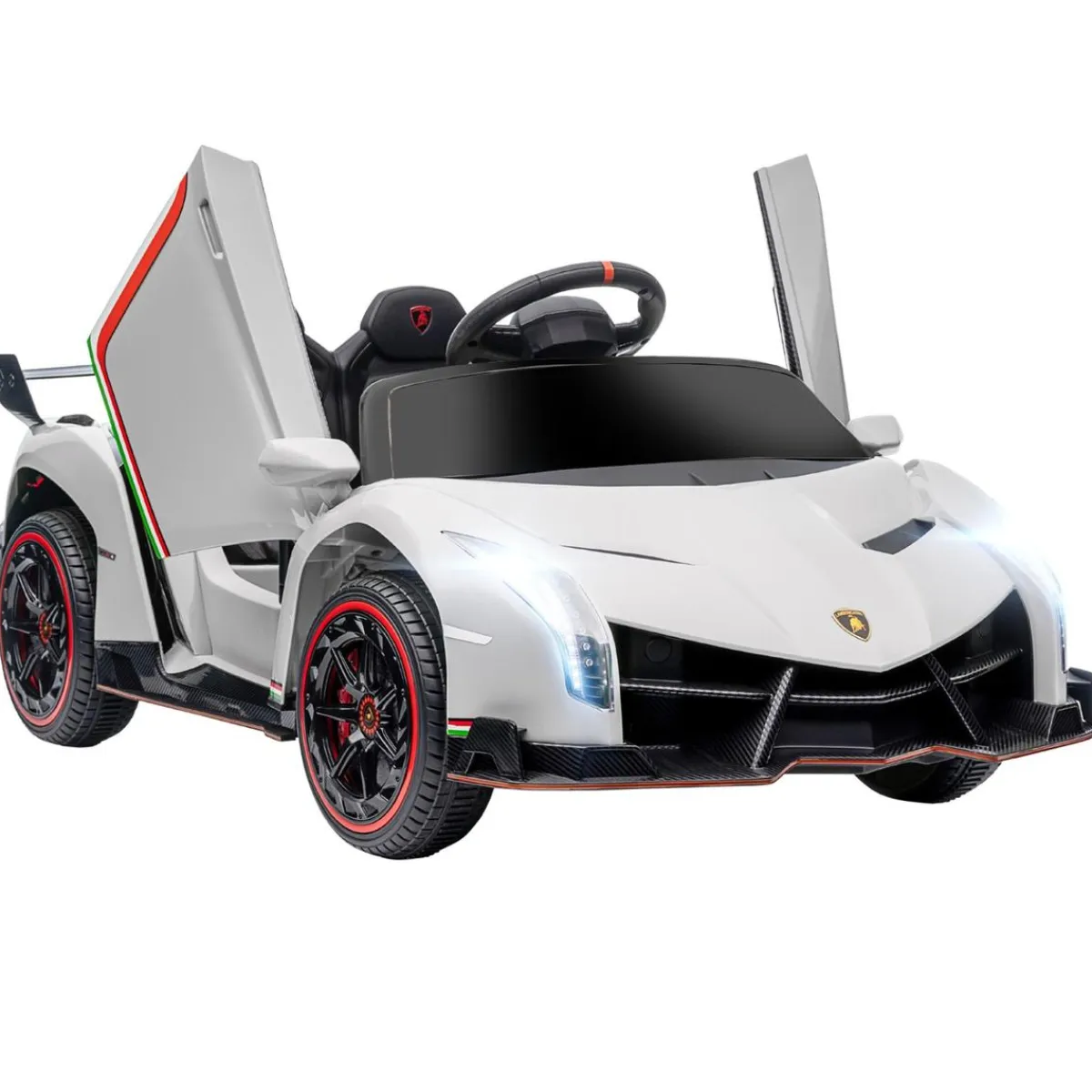Discount - Coche Eléctrico Lamborghini Veneno Blanco Vehículos De Batería O A Pedales