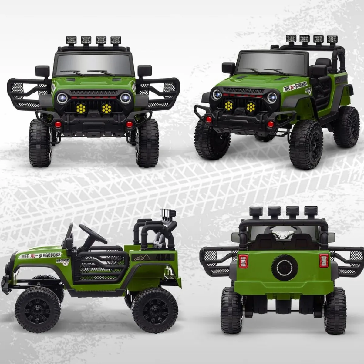 Homcom - Coche eléctrico Verde con mando Vehículos De Batería O A Pedales
