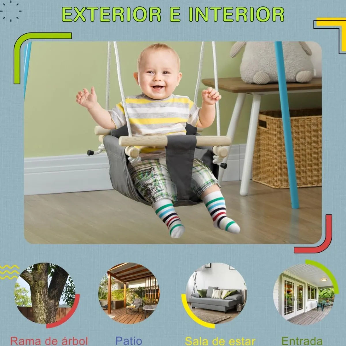 - Columpio para bebés con altura ajustable*Homcom Discount