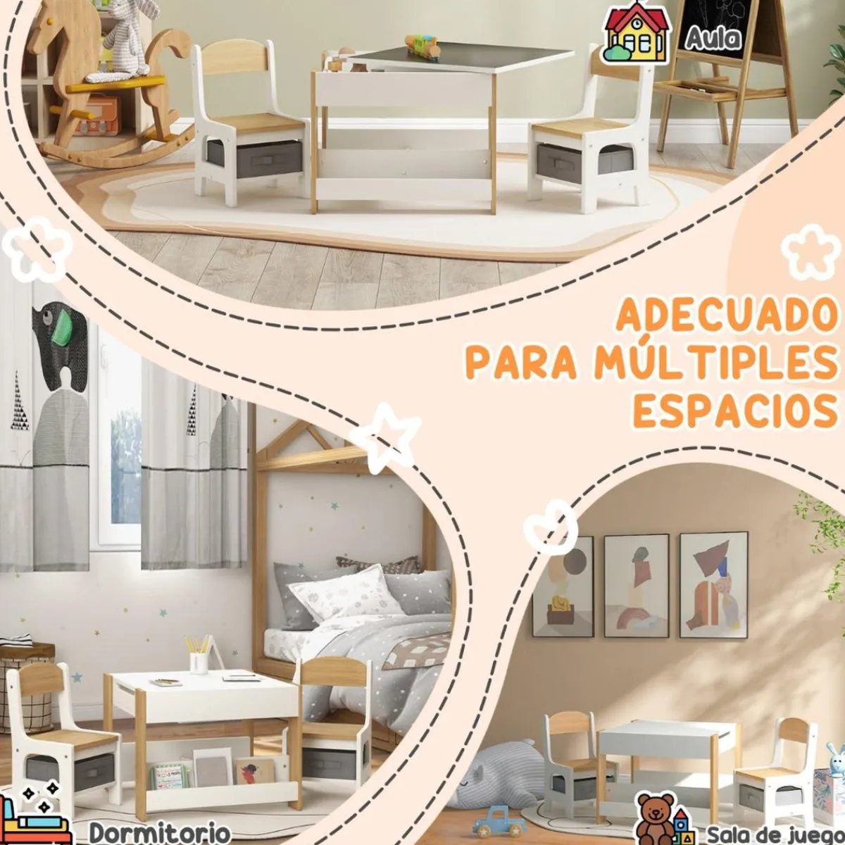 - Conjunto de Mesa con Sillas*Homcom Online