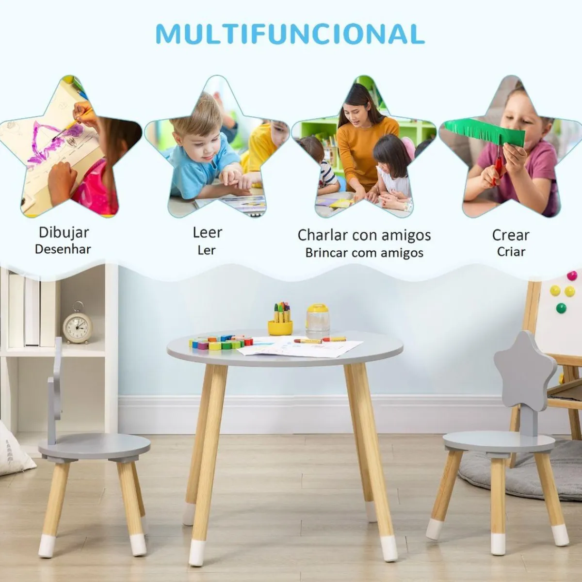 Best - Conjunto de mesa y dos sillas estrella Estilo De Vida