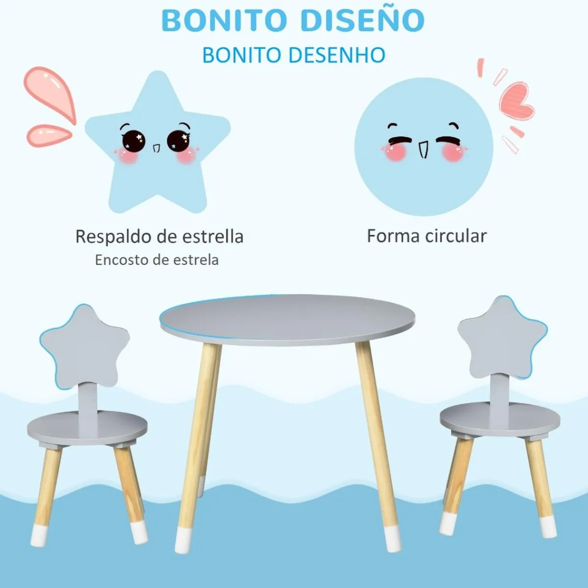Best - Conjunto de mesa y dos sillas estrella Estilo De Vida