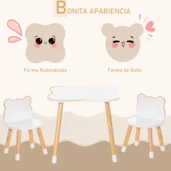 - Conjunto Mesa + 2 Sillas infantiles Madera Estilo De Vida