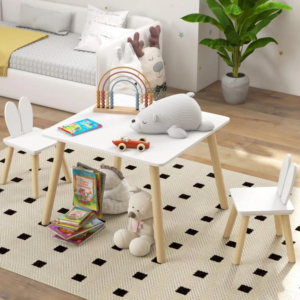 Homcom - Conjunto Mesa + 2 sillas Madera*AIYAPLAY Sale