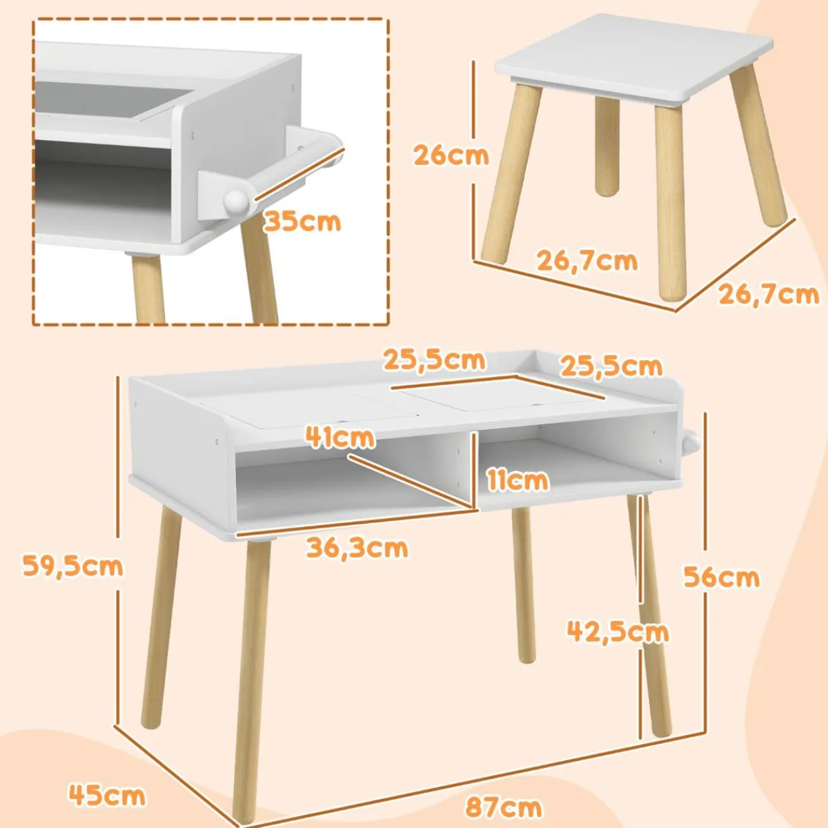Online - Conjunto Mesa + silla con accesorios Estilo De Vida