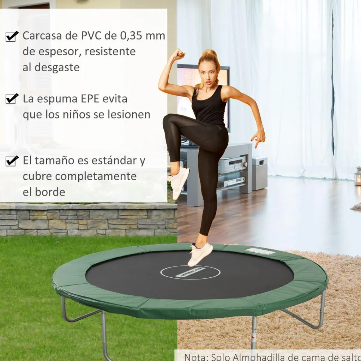 Clearance - Cubierta de protección para cama elástica Ø 305 cm verde Camas Elásticas