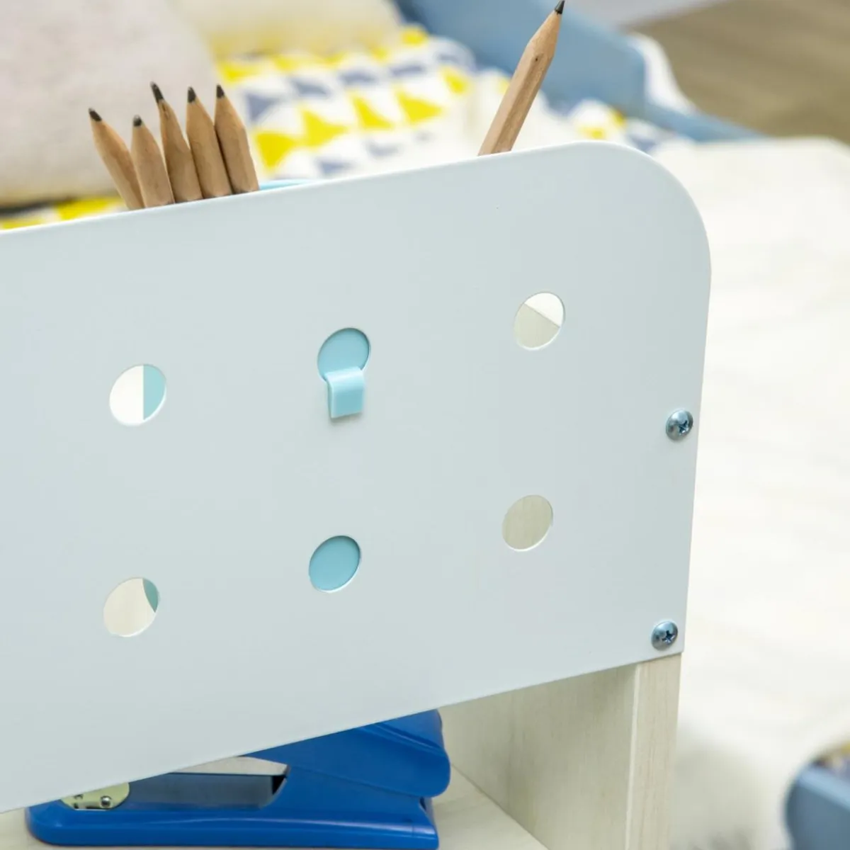 - Escritorio con estante y silla ajustable Azul y Blanco*Homcom Hot