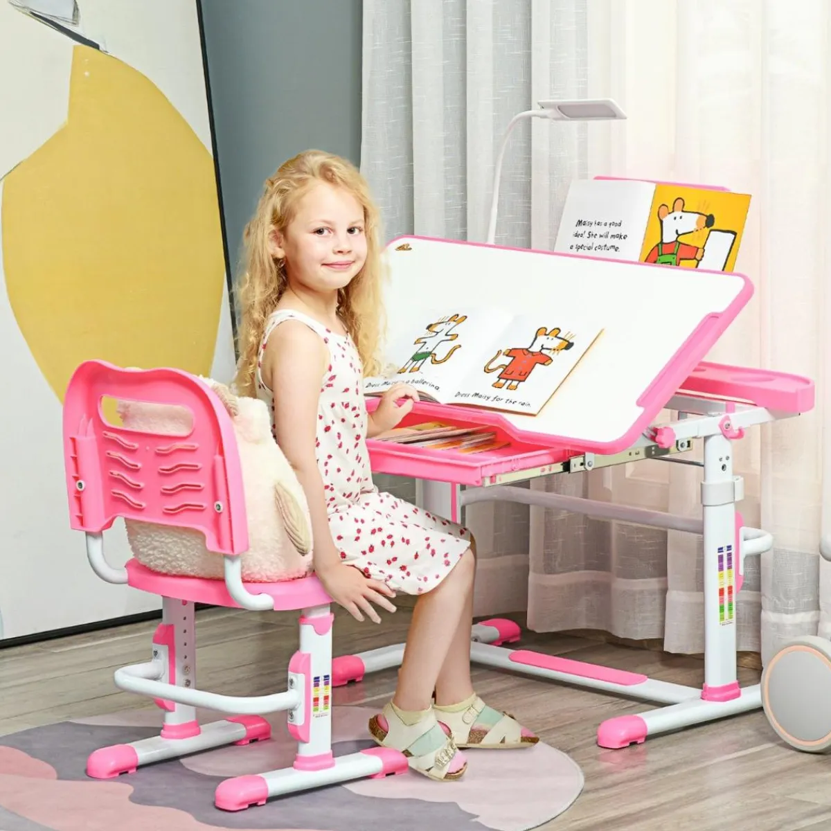Online - Escritorio y silla ajustables Rosa Estilo De Vida