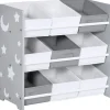 Homcom - Estantería infantil con 9 cajas Gris*ZONEKIZ Online