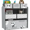 Outlet Homcom - Estantería para juguetes 6 cajas tela Gris Estilo De Vida