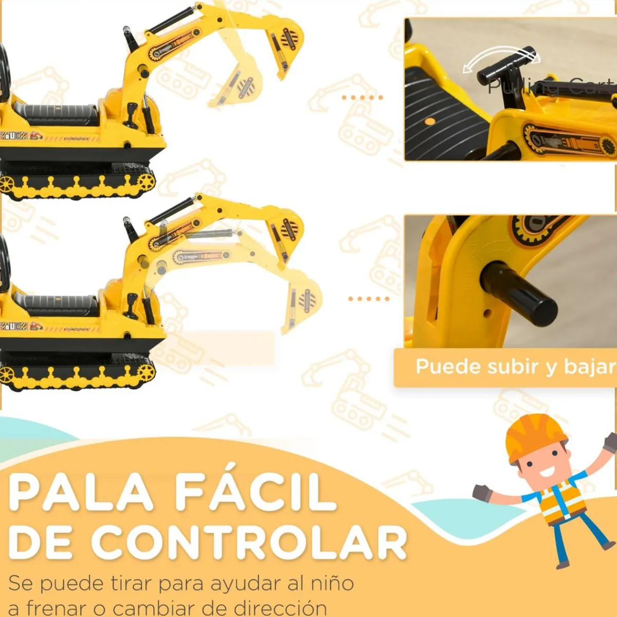 Sale - Excavadora sin pedales con pala delantera Vehículos De Batería O A Pedales
