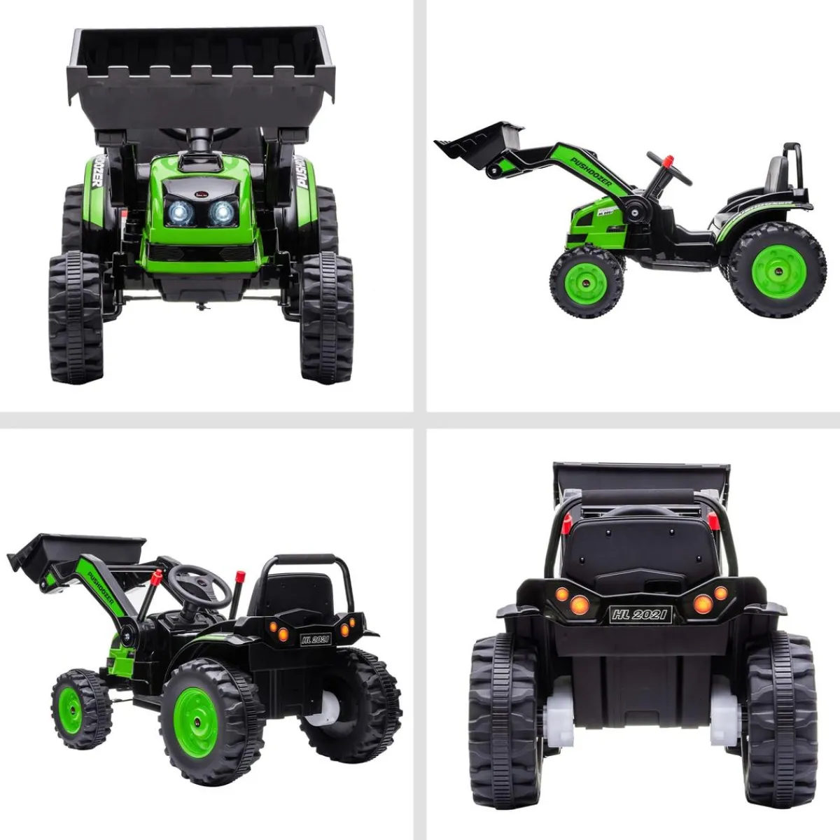- Excavadora Tractor Vehículo de batería Verde*Homcom