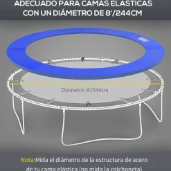 Outlet - Funda acolchada de protección borde camas elásticas 244 cm Azul Camas Elásticas