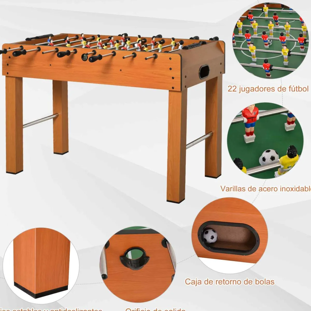 - Futbolín madera 122 x 61 cm*Homcom Hot