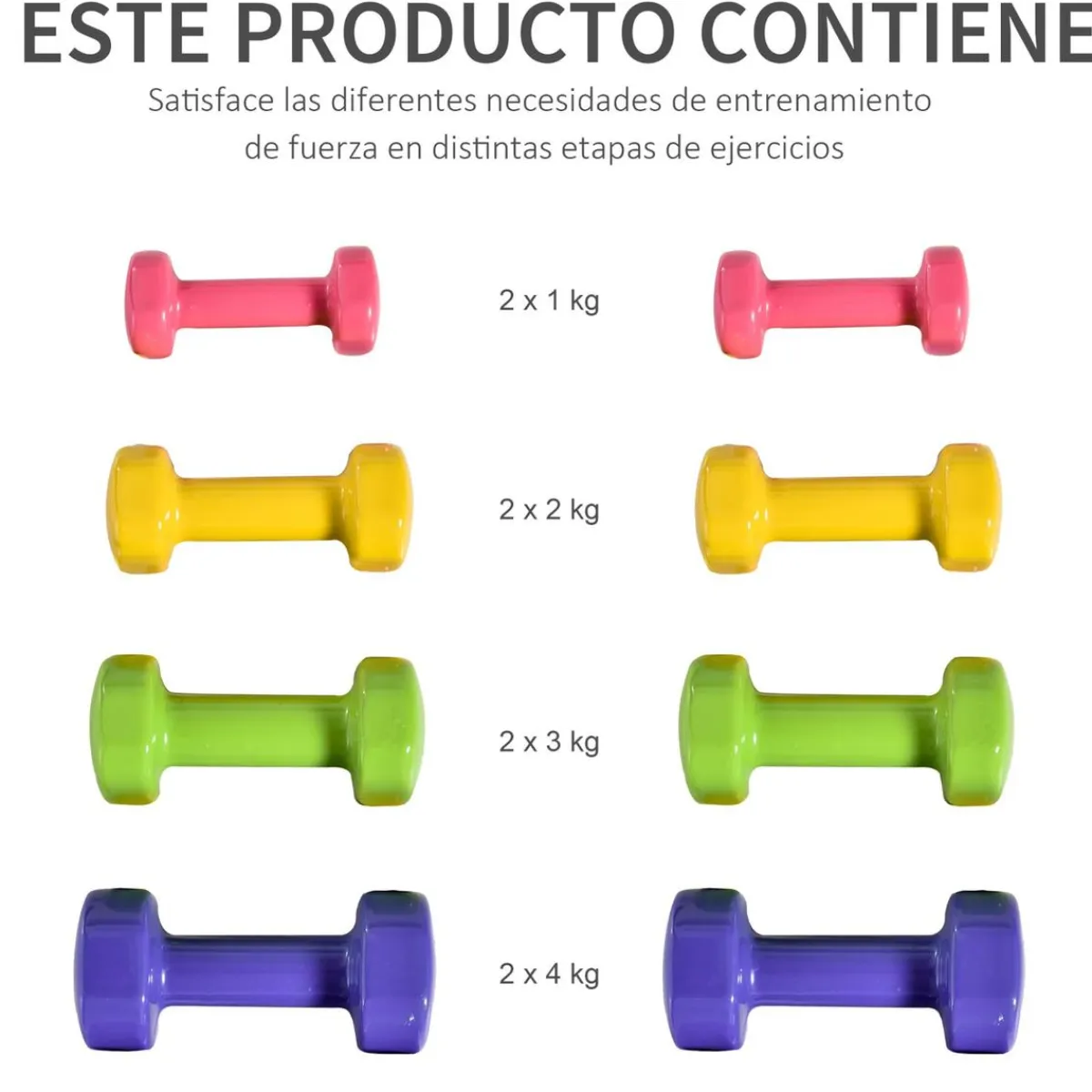 Hot - Juego de 8 mancuernas hexagonales Deportes