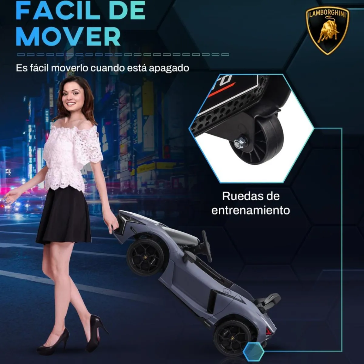 Homcom - Lamborghini Revuelto eléctrico Gris con mando*AIYAPLAY Best