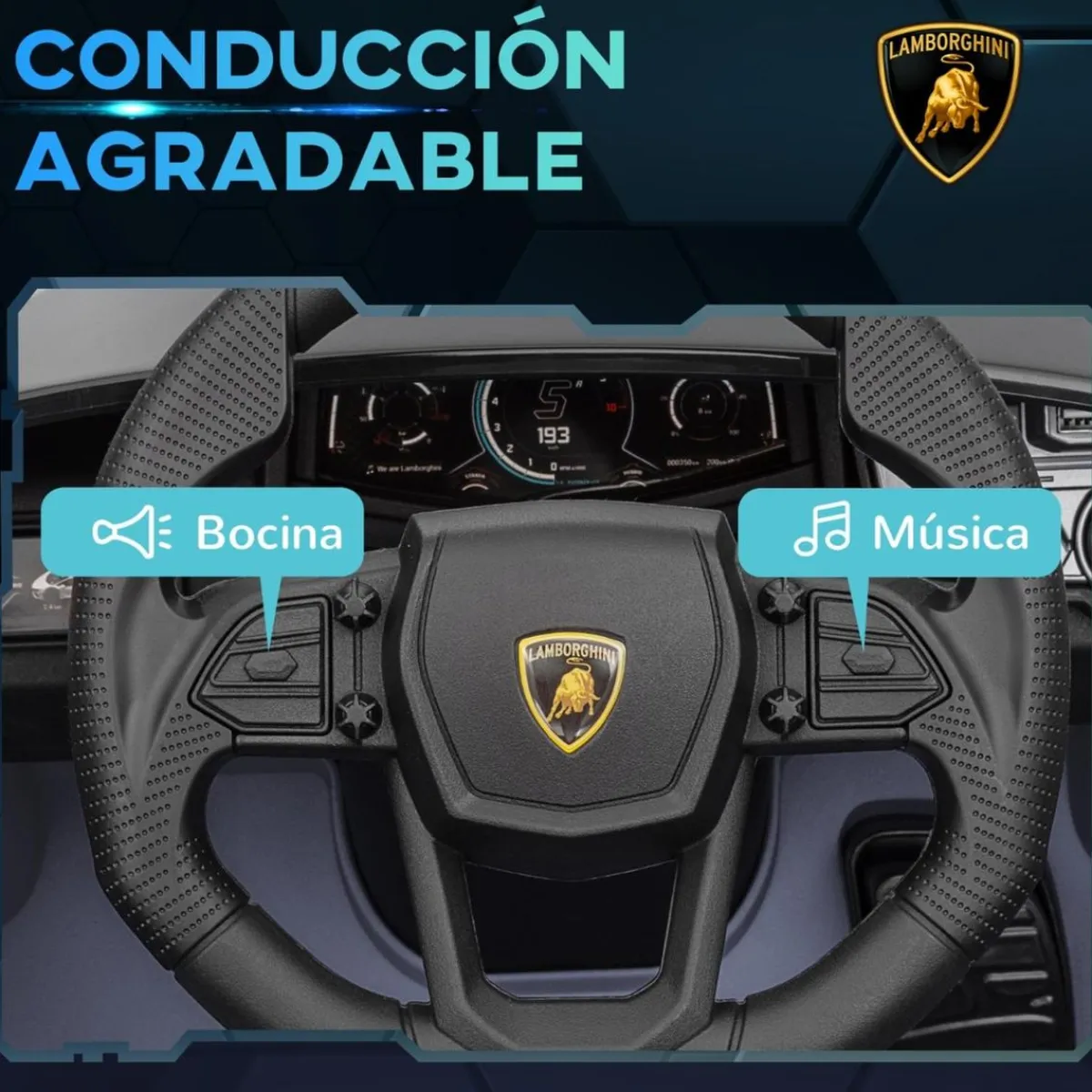 Homcom - Lamborghini Revuelto eléctrico Gris con mando*AIYAPLAY Best