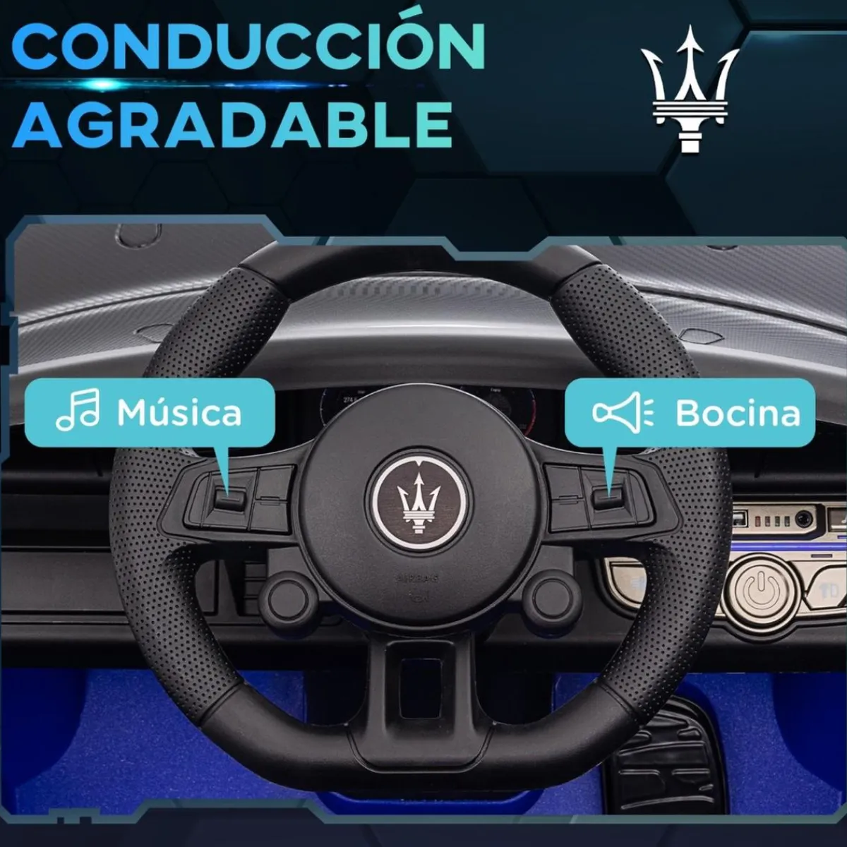 Sale Homcom - Maserati GT2 eléctrico Azul con mando Vehículos De Batería O A Pedales