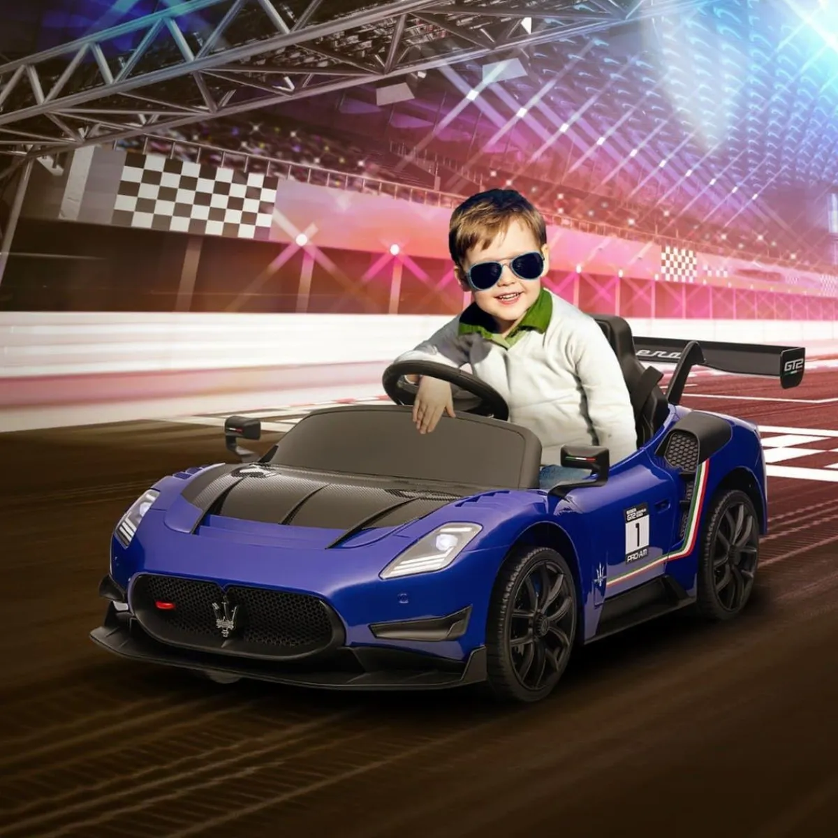 Sale Homcom - Maserati GT2 eléctrico Azul con mando Vehículos De Batería O A Pedales
