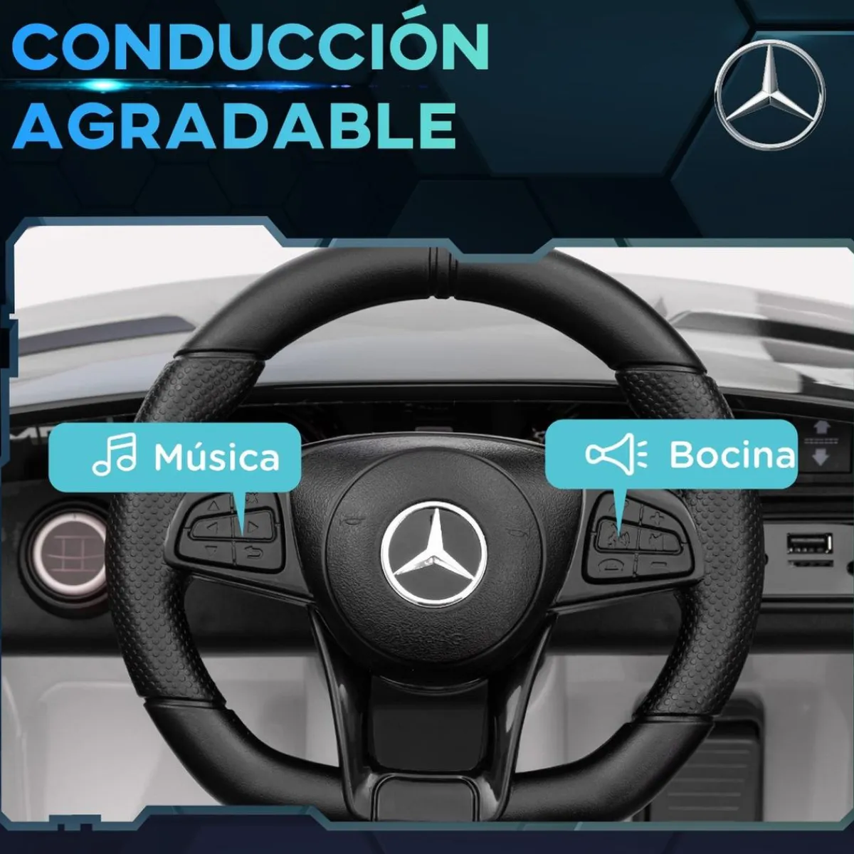 Homcom - Mercedes AMG GTR Batería con mando a distancia Blanco*AIYAPLAY Clearance