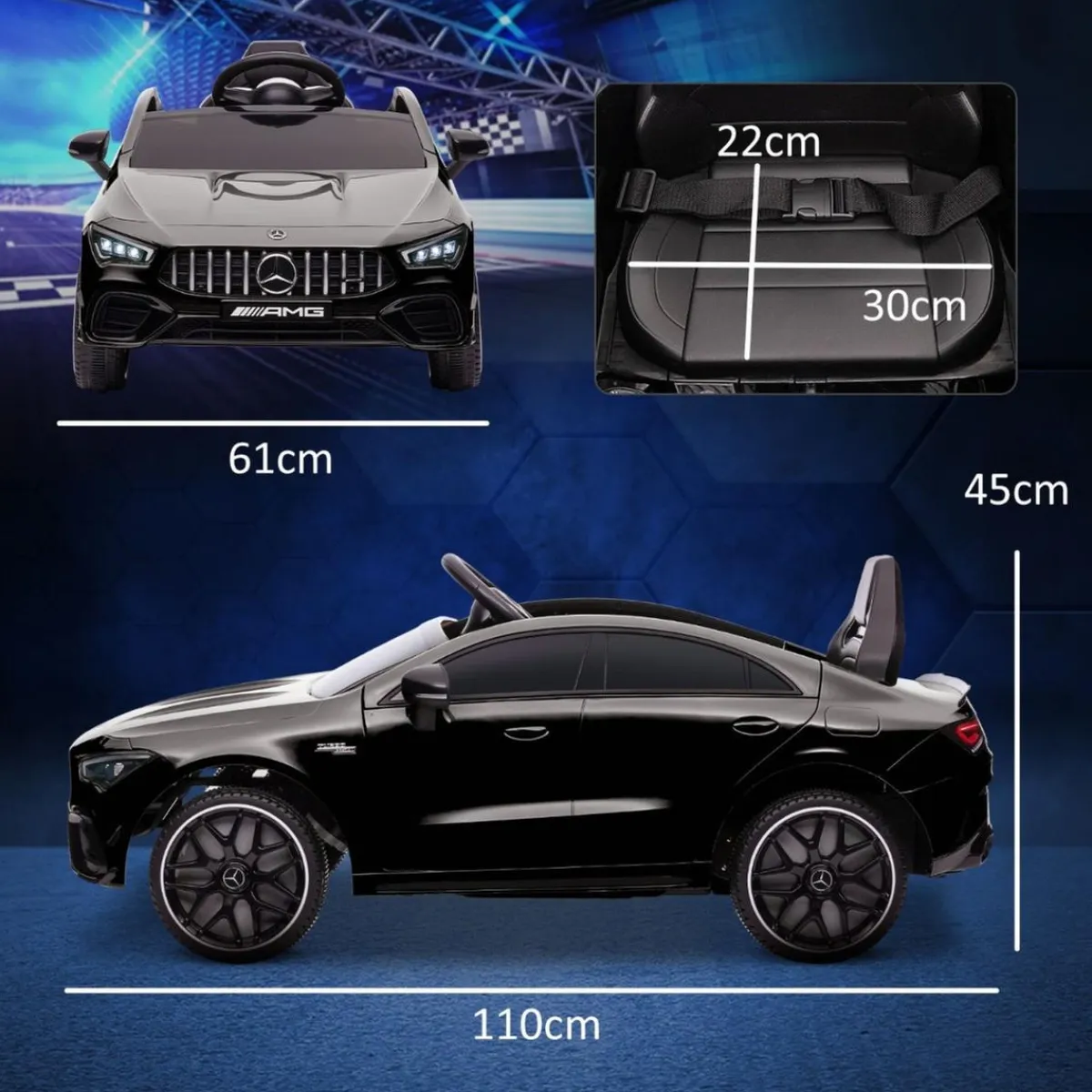 Discount Homcom - Mercedes Benz AMG CLA 45 eléctrico Negro con mando Vehículos De Batería O A Pedales