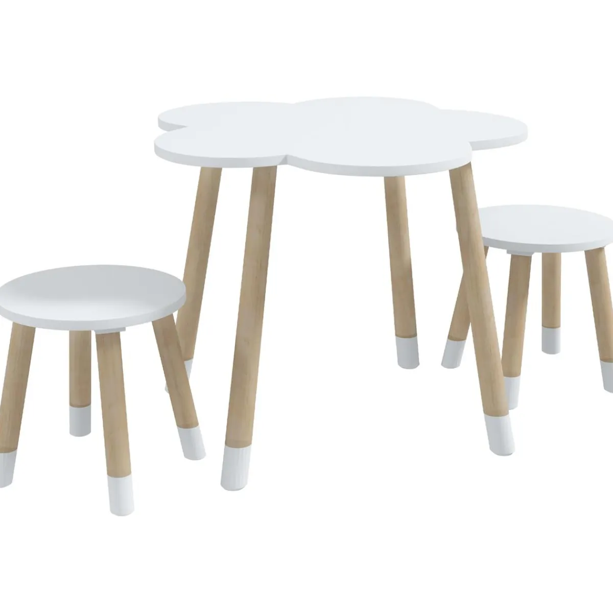 Outlet - Mesa Flor y bancos Blanco Estilo De Vida