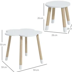 Outlet - Mesa Flor y bancos Blanco Estilo De Vida