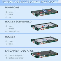 Outlet - Mesa multijuegos 6 en 1 plegable Deportes|Futbolines