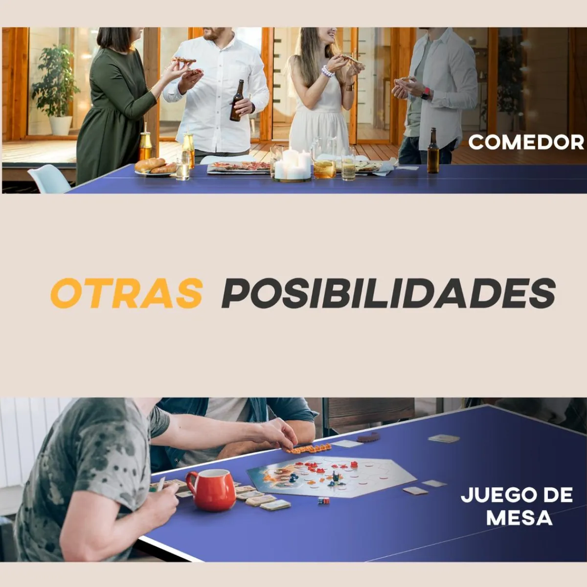 Discount Homcom - Mesa Ping Pong plegable con 4 ruedas Deportes