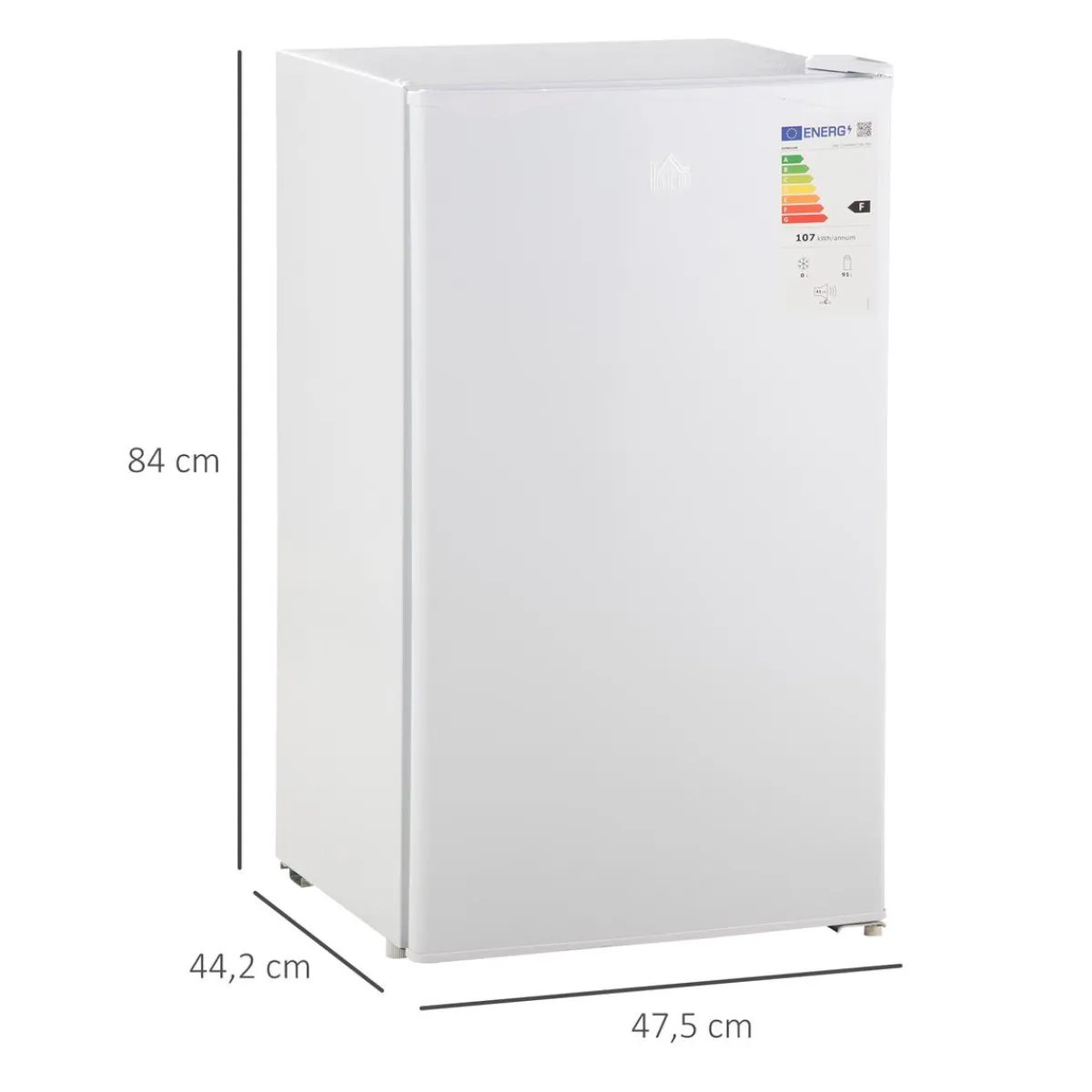 - Mini Nevera Blanca con Congelador 91L*Homcom
