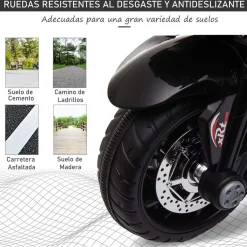- Moto eléctrica batería 3 ruedas Trimoto Negro y Blanco*Homcom Sale